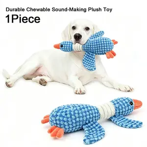New Pineapple Velvet Large Duck Pet Toy for Dogs and Cats, Durable Chewable Sound-Making Plush Toy, Dual Color Pet Accessories