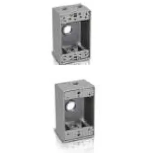Westgate Mfg Electrical Box, 1/2 in. Trade Size, 4 Outlet Holes, Gray, W1B50-4
