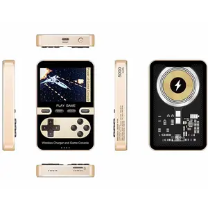 ONE PERCENT- 2 in 1 Handheld Video Game Console Built-in 500 Classic Mini Games With 5000mAh Magnetic Power Bank, Wireless Portable Power Supply With Type-C Port Charging Card Mobile