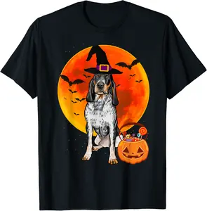 Dog Halloween Bluetick Coonhound Jack O Lantern Pumpkin T-Shirt - Phoebeumba Shop 65B08FXK7Z6M