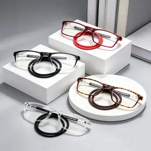 4-pack magnetic reading glasses that block blue light, unisex, adjustable neck strap to prevent loss, for computer reading, genuine long version