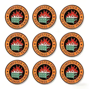 Dumpster Fire Response Team Enamel Pin, Funny Humor Brooch, 3cm Round Enamel Lapel Pin for Backpacks Hats Jackets