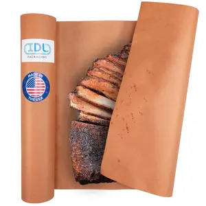 Peach Butcher Paper 18" x 2160" (180 feet) - USA-Made Natural Butcher Paper Roll for Meat and Fish - Uncoated, Unwaxed & Food-Grade Material for Smoking, Grilling & Barbecue by IDL Packaging