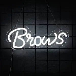 Brows Neon Signs Light Eyebrow Neon Signs Brows Eyelash  Light Sign Beauty Salon  Light up Sign Eyebrow Tattoo Light up Sign Wall Art Decoration Neon