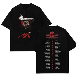 Mekonnen Knife Fan Tour T-Shirt, Descendants Zombies World Tour 2025, Oversized Music Tee, Celebrity Graphic T-Shirt, Casual Graphic Short Sleeve T-Shirt, Flash Sale T-Shirt Trio, Full Colors, Full Sizes, Unisex.
