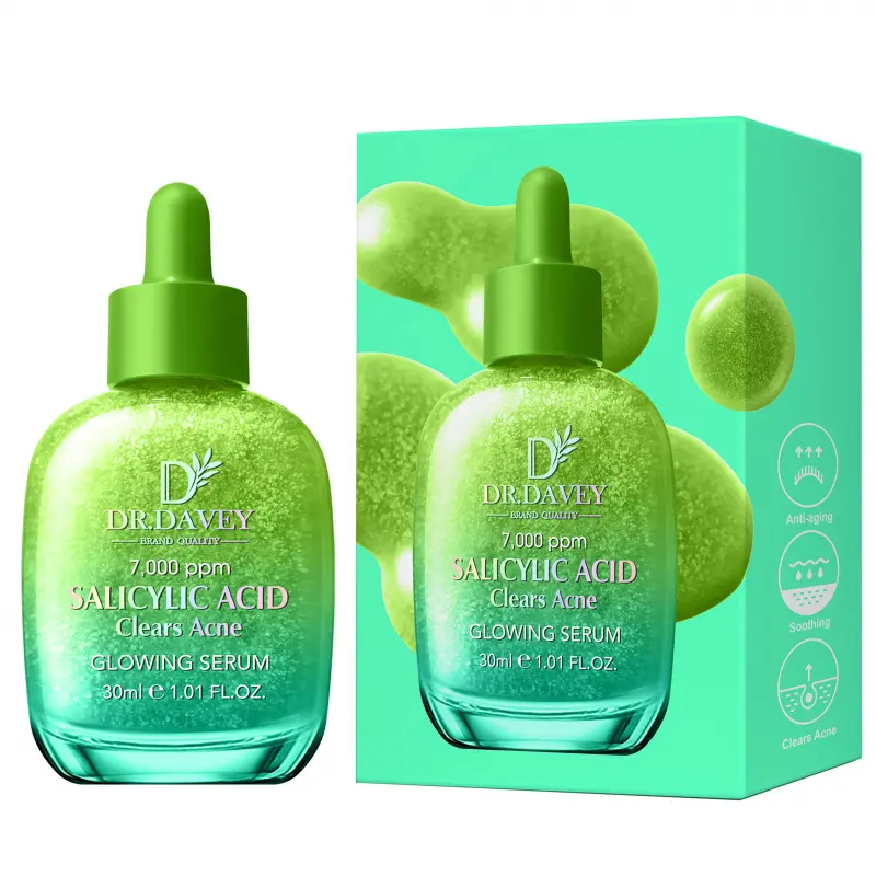 30ml DR.DAVEY Salicylic Acid Clears Acne Glowing Serum Acne Clearing Products Brightening Face Treatment Blemish Relief Care Facial Care Four Seasons Skincare Moisturizing Moisturizing Facial Suitable for Men and Women Portable