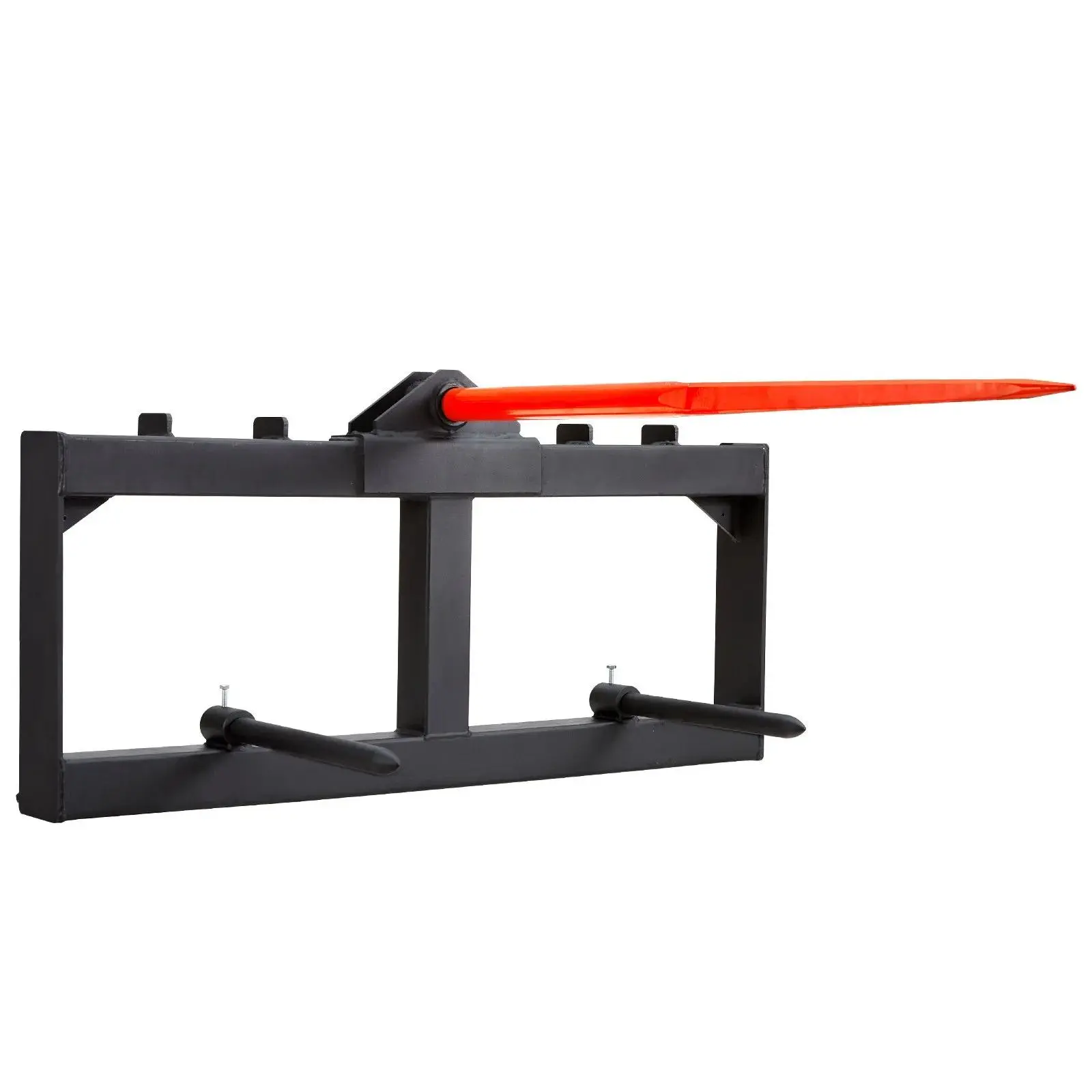 49" Hay Spear - 1600lbs Capacity Bale Spear, Skid Steer Loader & Tractor Attachment with 2pcs 17.5" Stabilizer Spears, Quick Attach Spike Forks