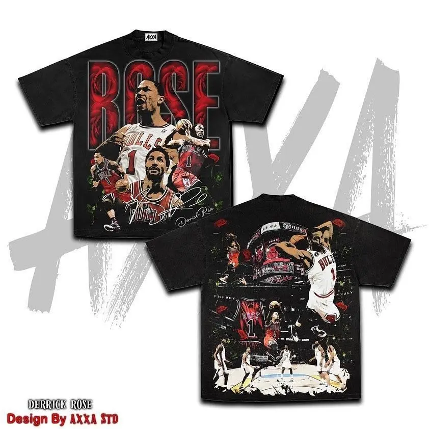 Derrick Rose 1.1 Graphic Sport T-shirt, Bold Athletic Tee, Fitness Shirt, Vintage Basketball Player Shirt, Game Day Shirt, Sports Fan Tee, Playoffs, Y2K Streetwear, Gift for Him Gift For Her