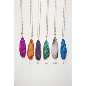 Colorful Druzy Stone Necklaces - Final Sale