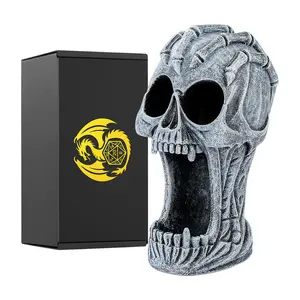 Fantasy Hand-Grabbed Skull Resin Durable Dice Tower, Indoor Entertainment Tabletop Role Playing Dice Accessories, Room Desktop Decoration Ornament