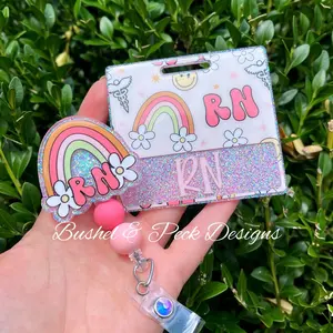 RN Retro badge buddy and reel set healthcare worker