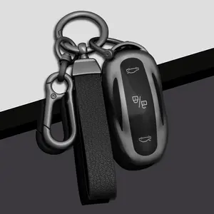 Tpu Car Key Case Cover for Tesla Model 3 S Y, Auto Remote Shell Fob Holder, Protector Keychain Accessories, Durable and Stylish Design