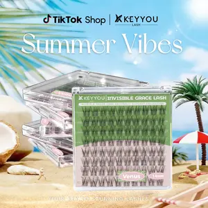 KEYYOU Venus Single Length DlY Lash Cluster Invsible Band Natural 8mm 10mm 12mm 14mm 16mm Waterproof Long-Lasting Eyelashes Extensions 80pcs C Curl Easy to Use for Flawless Look  #DealsForYouDays