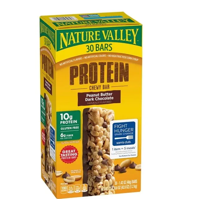 Nature Valley Peanut Butter Dark Chocolate Protein Chewy Bars, 30 ct.