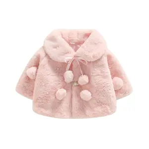 YSHWHWTS Baby Girl Winter Clothes Cute Fuzzy Warm Coat Cape Jacket Cloak Overcoat 0-24M Thick Outwear Solid Color Coat