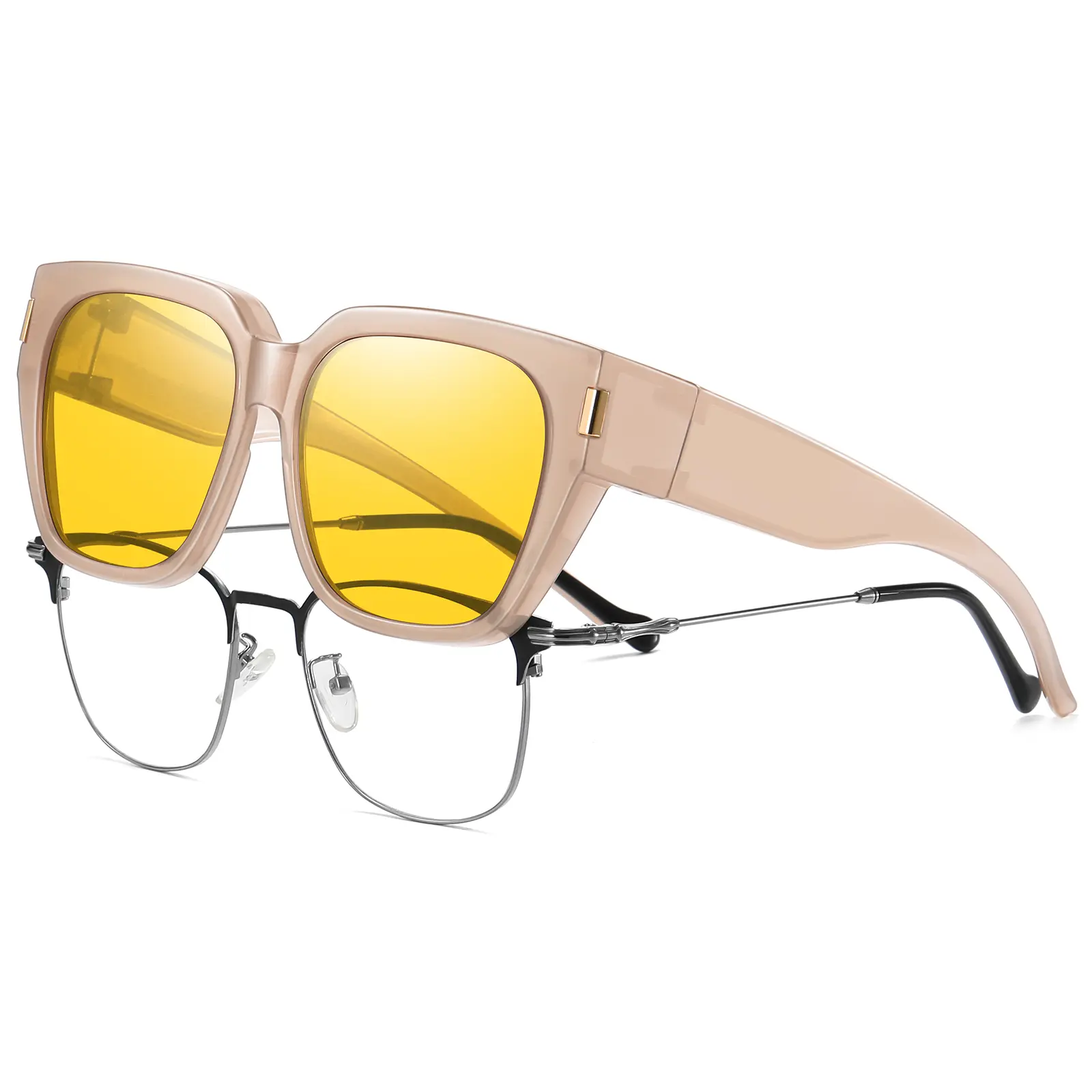 Cream Brown Frame Night Vision Lens