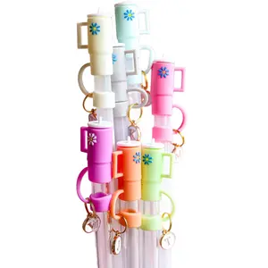 Tumbler straw topper with charm Drinkware Mug