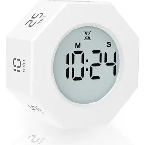 Octagon Pomodoro Timer Clock, Productivity Timer Cube, Octagonal Gravitational Flip Focus ,Mute & Adjustable Sound Alert, ADHD, Study,3/5/10/25/30/60/90min Min & Custom Countdown
