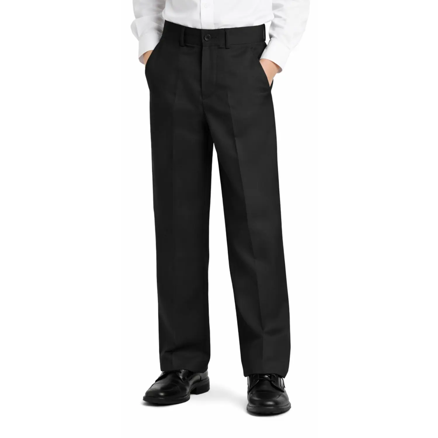 Johnnie Lene Boys Dress Pants Formal Flat Front Straight Fit for Wedding, Church, School Uniform
