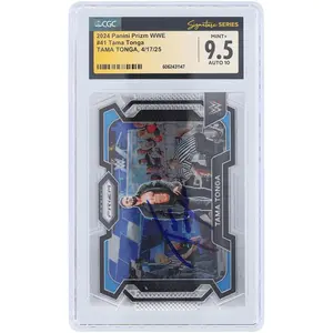 Tama Tonga WWE Autographed 2024 Panini Prizm #41 CGC Fanatics Witnessed Authenticated 9.5/10 Card - Fanatics Authentic Certified