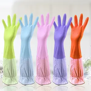 1 Pair, Winter Long Thermal Gloves, Plus Velvet Household Cleaning Gloves, Waterproof Kitchen Dishwashing Gloves, Non-slip Housework Gloves, Durable Laundry Washing Gloves, Reusable Gloves, Cleaning Supplies, Cleaning Tool, Back To School Supplies
