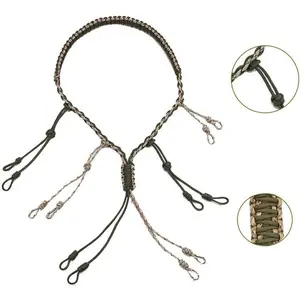 Duck Call Lanyard Hunting Goose Calls with Adjustable Loops Outdoor Predator Gear for Pheasant Waterfowl Hand Braided Necklace