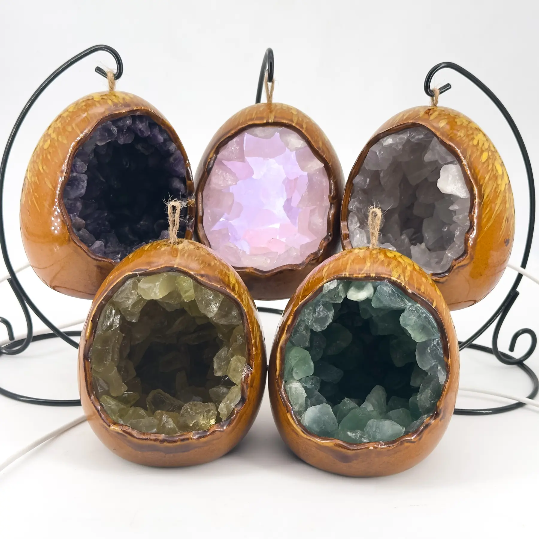【Star Gate】1 count Crystal Dragon Egg Night Light ,USB Bedside Lamp,nergy Crystal Clusters Stone Lamp