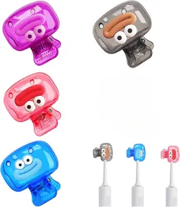 4 Pack Toothbrush Covers – Portable Toothbrush Head Protectors for Travel & Home, Ventilated Clip-On Tooth Brush Caps for Manual & Electric Brushes Plastic Colorful