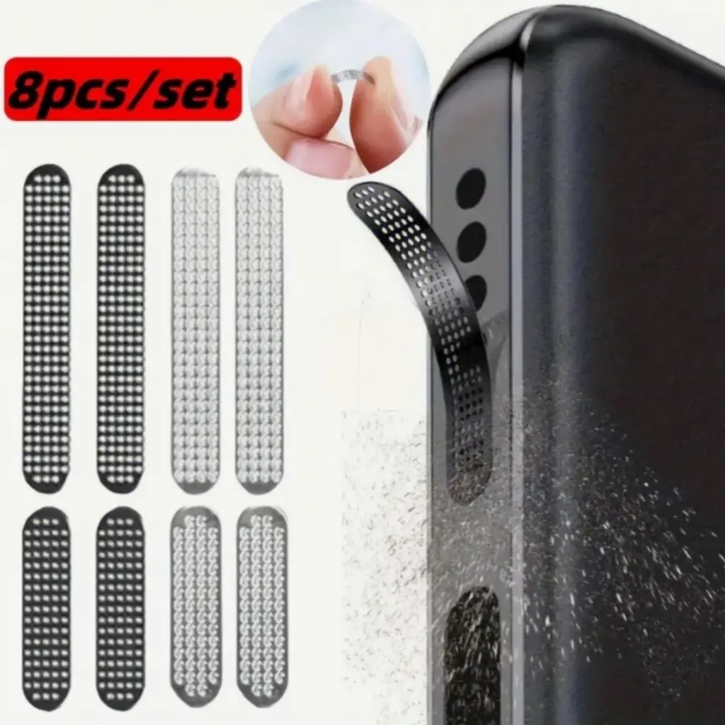 iPhone Metal Speaker Grille Dust Cover Protector Set Cellphone Accessories Protection, 8 Pieces Sticky Upgrade Dustproof Durable Protective Stickers for iPhone 16/15/14/13/12 Series