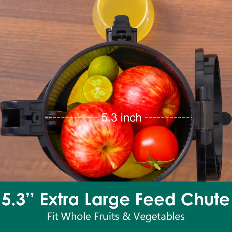 Cold Press Juicer Machines, High Performance Slow Masticating Juicer with 5.3" Extra Large Feed Chute Fit Whole Fruits & Vegetables, BPA Free 250W Blender Grinders,juicers machines