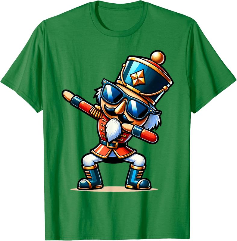 Christmas Nutcracker Dabbing Boys Santa Xmas Funny Unisex T-Shirt Sweatshirt Hoodie Hooded Cotton Menswear Man Classic Short Sleeve Tshirt