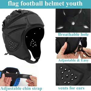 Flag Football Helmet Padding Youth, Adjustable Rugby Helmet, Lightweight Breathable Speedflex Helmet for Soccer, Hockey