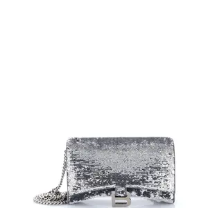Pre-owned Balenciaga material Messenger Bags Hourglass Chain Wallet Leather with Sequins by Rebag
