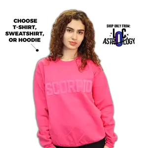 Pink Limited Edition Choose T-Shirt, Sweatshirt, or Hoodie: Zodiac Puff Print Top Unisex, Astrology Apparel