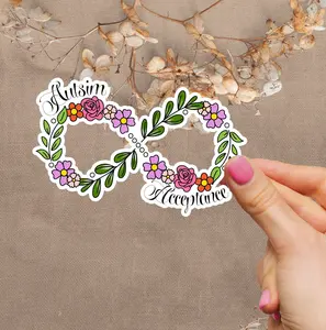 Autism Acceptance Sticker Floral Sticker Autism Awareness Sticker ABA sticker Teacher Gift Special Need Mom Sticker SPED Teacher Sticker