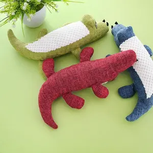 Cute Cartoon Crocodile Squeaky Dog Toy Plush Molar Biting Chew Toy with SoundTraining Supplies for Small Dogs Non-Electric and No Batteries Included