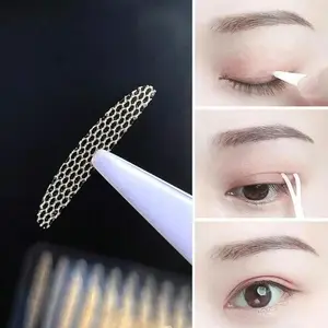 240Pcs Invisible Double Fold Eyelid Tape Sticker Lace Nature Clear Beige Stripe Self-adhesive Natural Eye Makeup With Tools