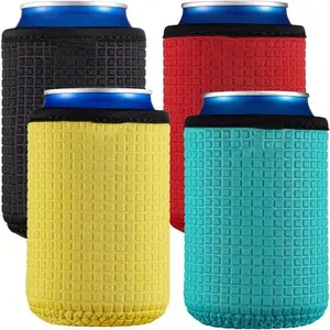 4pcs/pack New style 12oz can sleeve Insulated sleeve Can cover 12oz beer bottle sleeve Cooler holder Non-slip cooler sleeve