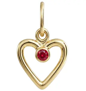 Birthstone Heart Charm With Ruby