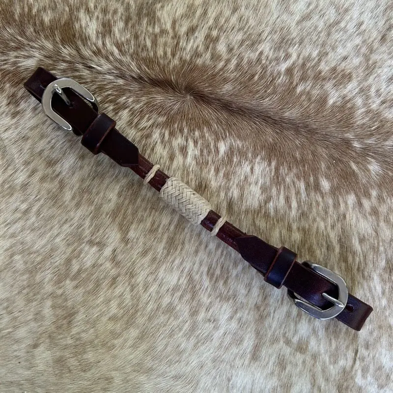 Rolled Center Oiled Latigo Top Grain Leather Western Curb Strap for Horse Bridle Bit