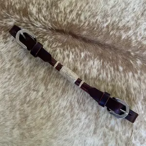 Rolled Center Oiled Latigo Top Grain Leather Western Curb Strap for Horse Bridle Bit