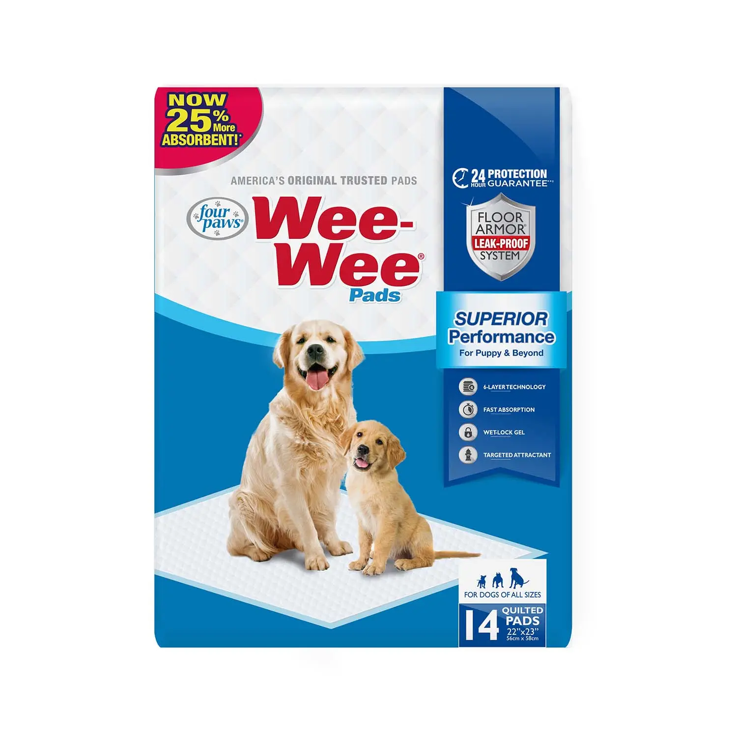 Wee-Wee Superior Performance Dog Pee Pads, Regular Sized