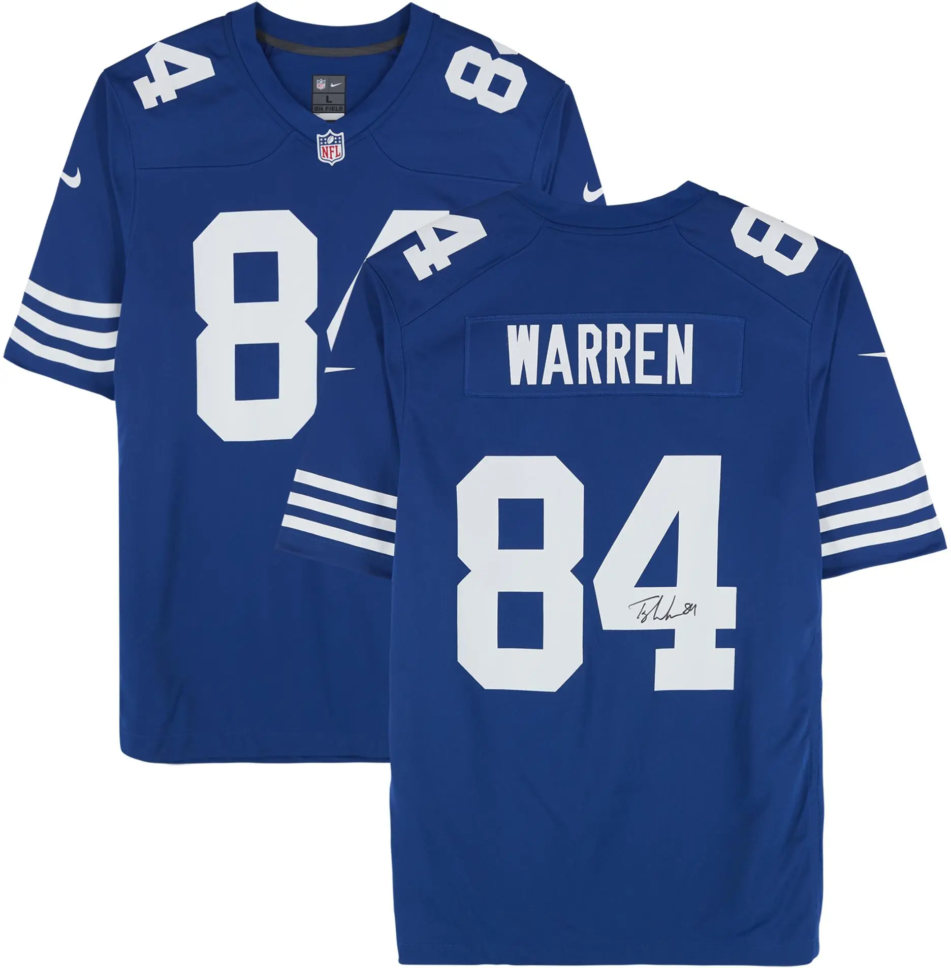 Tyler Warren Indianapolis Colts Autographed Nike Blue Throwback Game Jersey - Fanatics Authentic Certified - NFL Memorabilia