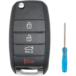 Folding Flip Replacement Key Fob Cover fit for Kia Optima Sorento Sportage Rio Soul Forte Carens Picanto Keyless Entry Key Fob Shell