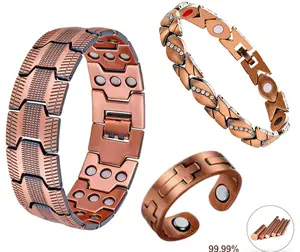 Premium Pure Copper Magnetic Bracelet | Ultra-Strong Neodymium Magnets | Universal Adjustable Fit | Timeless Classic Design | Holistic Wellness Energy Jewelry