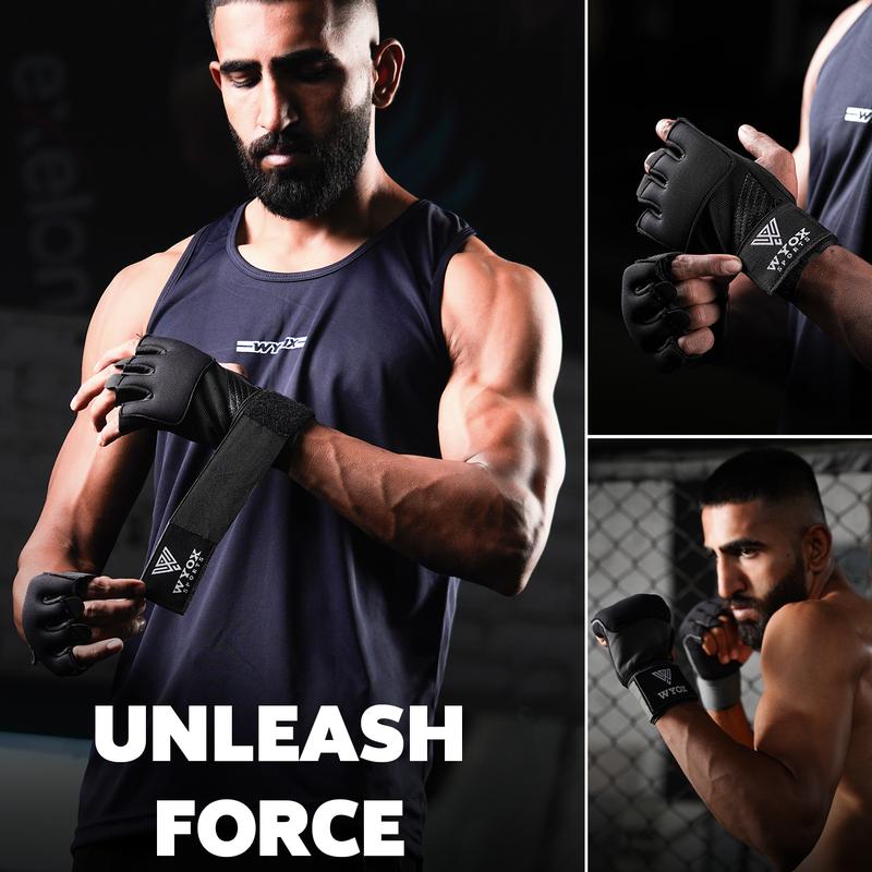 WYOX Gel Boxing Hand Wraps Inner Gloves for Men & Women, 80cm Quick Wrist Straps, Padded Knuckle Protection for Muay Thai Kickboxing, Hand Wraps for Boxing & Martial Arts