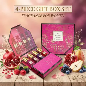20ml Perfume Set for Women and Men, 4PCS Long Lasting Fragrance Collection, Fresh Fruity Floral Scent with Pomegranate, Raspberry, Pear & Rose Notes, Portable Travel Size Body Spray, Daily Wear Romantic Gift for Her and Him, Elegant Perfume Gift Set