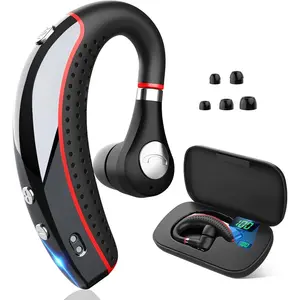 Headset V5.3,   Earpiece with 500mAh  Case 72 Hours Talking Time Built-in Microphone for iOS Android Cell Phone, Hand-Free Headphones for Trucker, Office