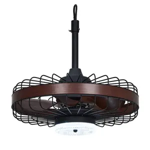 Waterproof Outdoor Ceiling Fan with LED Light & Remote - Caged Design, 6-Speed Reversible Motor, 3-Color Dimmable, App & Plug-In Control, Timer, Perfect for Patio, Gazebo, Porch, Farmhouse