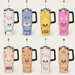 SKZ Inspired 20oz/30oz/40oz Tumbler – Cute Animal Theme Stainless Steel Travel Mug, Kawaii Fan Gift